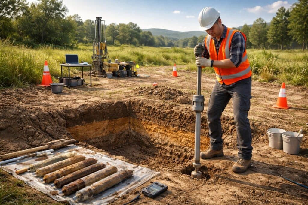 découvrez comment se déroule l'analyse technique de votre terrain avec notre étude de sol détaillée, essentielle pour assurer la stabilité et la sécurité de vos projets de construction.