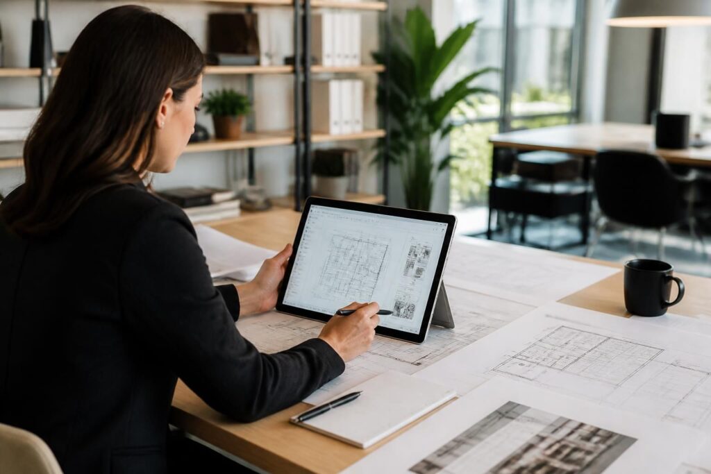 découvrez comment comparer facilement plans et surfaces de bureaux grâce à la tablette tactile microsoft surface, pour une gestion fluide et efficace.