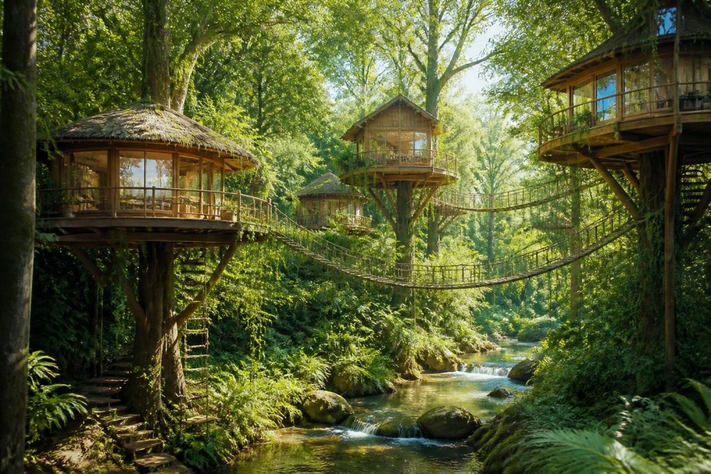 explorez notre sélection des meilleures maisons dans les arbres pour des vacances insolites et inoubliables.