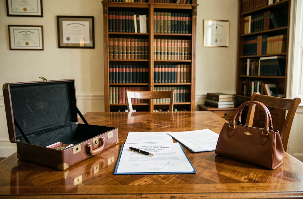 Bureau de notaire avec actes de vente immobilière signés dans le cadre d'un divorce en Seine-et-Marne
