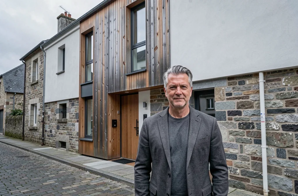 Architecte de l'Ouest Atelier d'Architecture devant une rénovation contemporaine dans un quartier rennais
