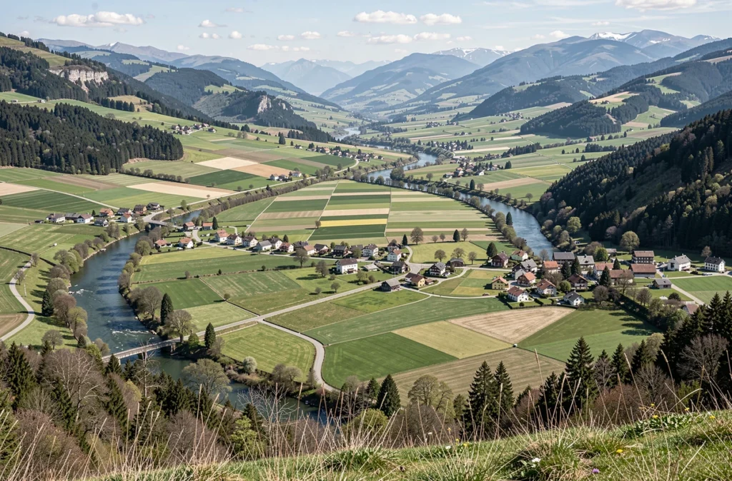 Villages et plaine de l'Isère dans le Grésivaudan